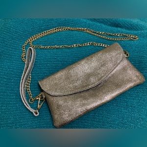 Street Level Clutch Wristlet Gold with detachable chain
